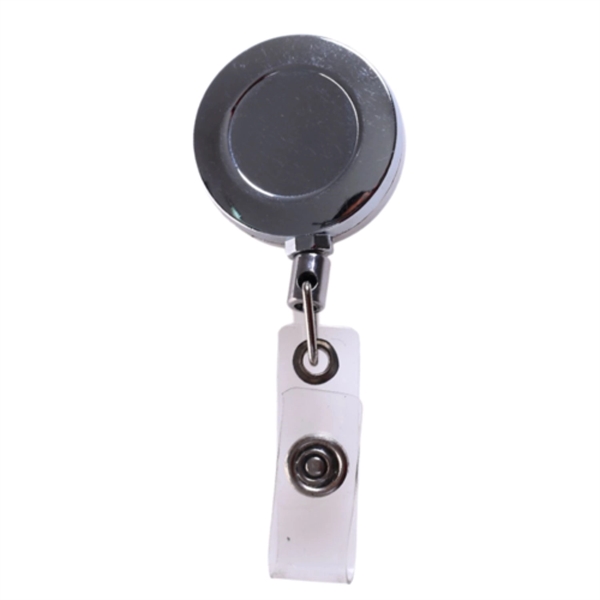 Electroplate Round Badge Reel Holder w/ Belt Clip - Electroplate Round Badge Reel Holder w/ Belt Clip - Image 2 of 2