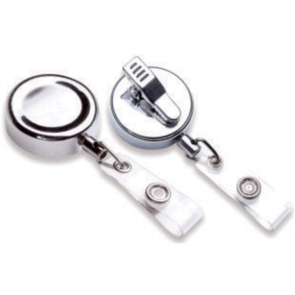 Zinc Alloy Concave Round Badge Reel Holder w/ Bulldog Clip - Zinc Alloy Concave Round Badge Reel Holder w/ Bulldog Clip - Image 1 of 2