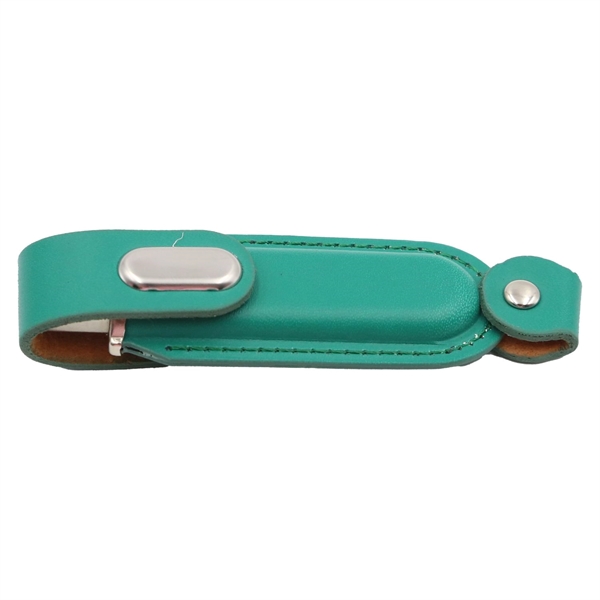 Leather USB Drive with Snap fastener and keyloop - Leather USB Drive with Snap fastener and keyloop - Image 8 of 8