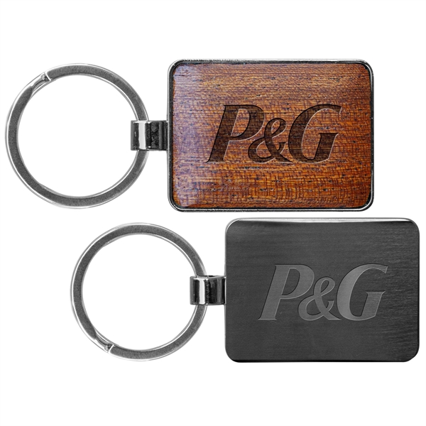 WoodStone Metal Rectangle Keychain - WoodStone Metal Rectangle Keychain - Image 1 of 3