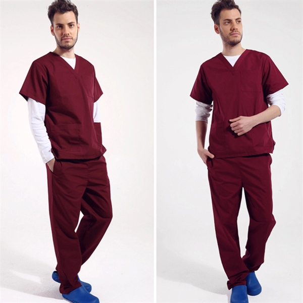 Unisex V-Neck Scrubs Medical Uniform - Unisex V-Neck Scrubs Medical Uniform - Image 1 of 5