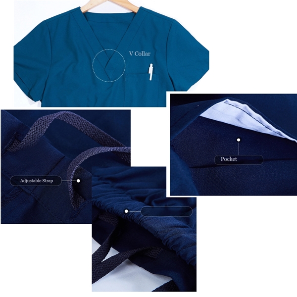 Unisex V-Neck Scrubs Medical Uniform - Unisex V-Neck Scrubs Medical Uniform - Image 4 of 5