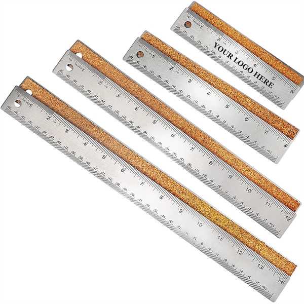 Stainless Steel Ruler Non Slip Cork Base - Stainless Steel Ruler Non Slip Cork Base - Image 0 of 4