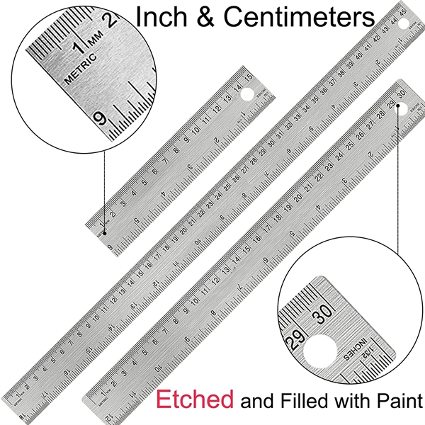 Stainless Steel Ruler Non Slip Cork Base - Stainless Steel Ruler Non Slip Cork Base - Image 1 of 4