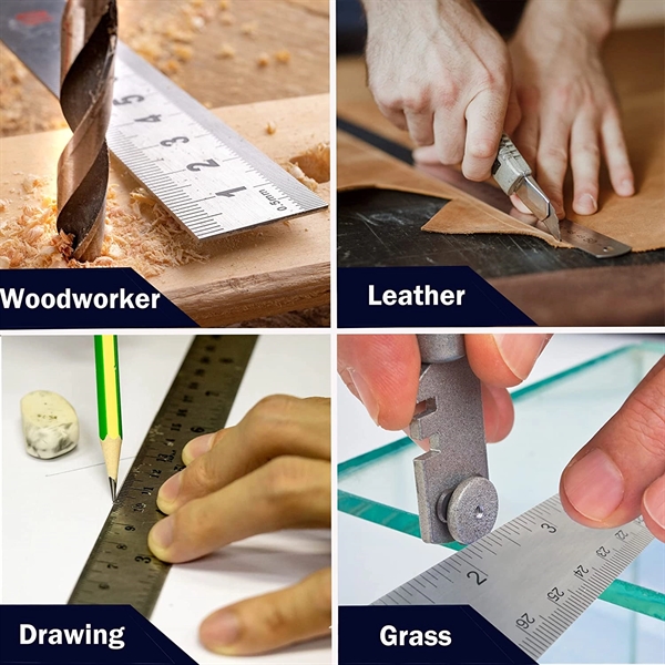 Stainless Steel Ruler Non Slip Cork Base - Stainless Steel Ruler Non Slip Cork Base - Image 4 of 4