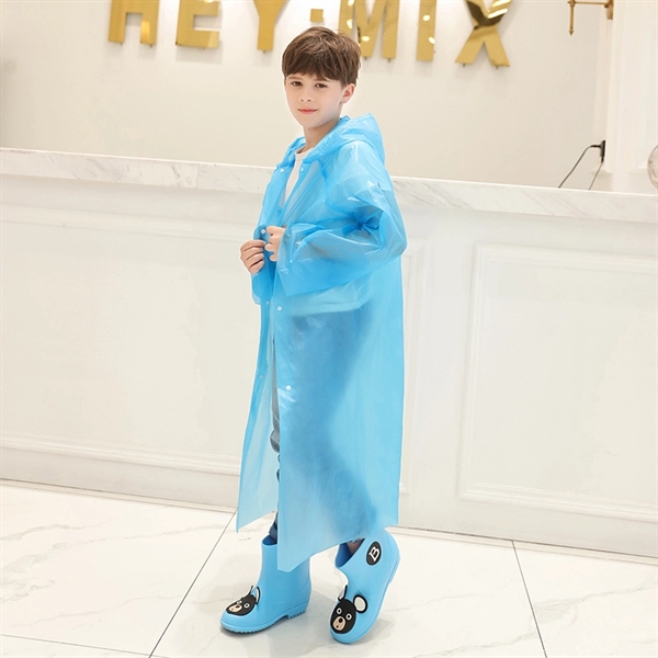 Kids Portable Reusable Emergency Raincoats - Kids Portable Reusable Emergency Raincoats - Image 2 of 3