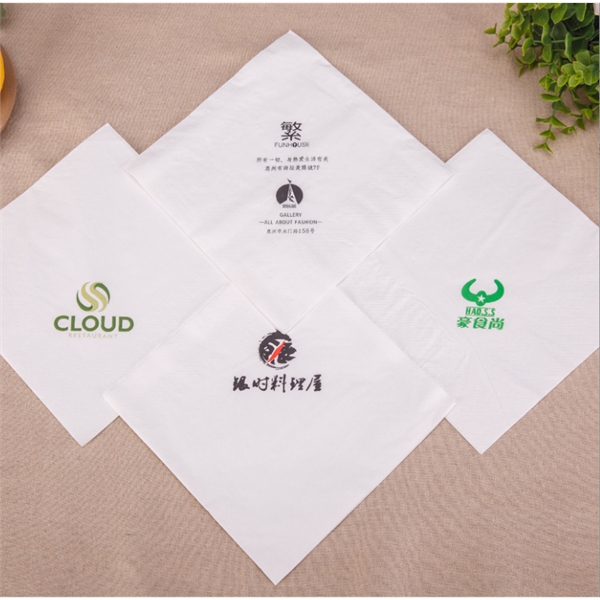 4.5" x 4.5" White 1 Ply Advertising Napkin (Free shipping) - 4.5" x 4.5" White 1 Ply Advertising Napkin (Free shipping) - Image 1 of 4