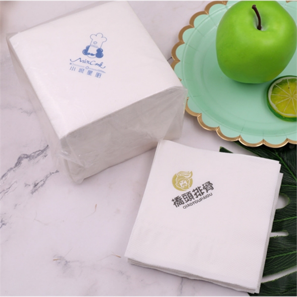 4.5" x 4.5" White 1 Ply Advertising Napkin (Free shipping) - 4.5" x 4.5" White 1 Ply Advertising Napkin (Free shipping) - Image 3 of 4