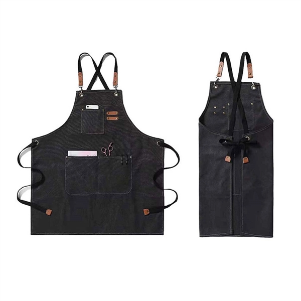 Canvas Cross Back Adjustable Apron - Canvas Cross Back Adjustable Apron - Image 1 of 2