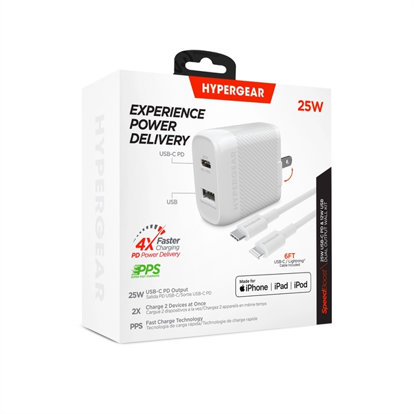 HyperGear SpeedBoost 25W PD Lightning Wall Kit - HyperGear SpeedBoost 25W PD Lightning Wall Kit - Image 6 of 7