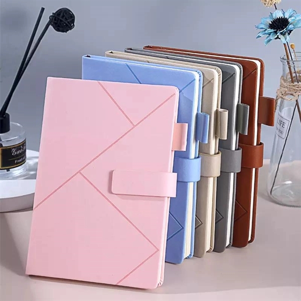 Pu Magnetic Buckle Notebook With Pen Holder - Pu Magnetic Buckle Notebook With Pen Holder - Image 0 of 3