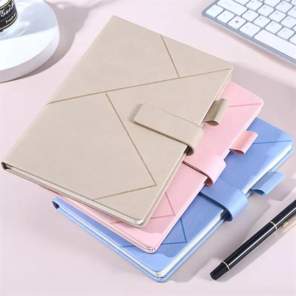 Pu Magnetic Buckle Notebook With Pen Holder - Pu Magnetic Buckle Notebook With Pen Holder - Image 3 of 3