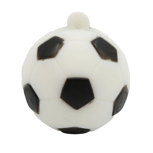 Soccer Shaped PVC Fast USB Drive with Keyring - Soccer Shaped PVC Fast USB Drive with Keyring - Image 1 of 1