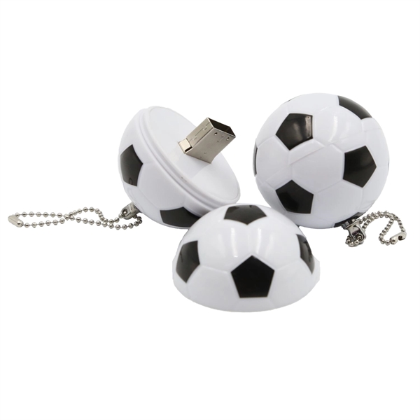 Soccer Shaped Fast USB Drive with Keyring - Soccer Shaped Fast USB Drive with Keyring - Image 2 of 5