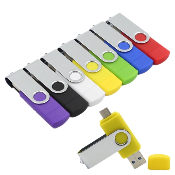 Multi-port Type-C Flash Drives Rotating Swivel USB Drive - Multi-port Type-C Flash Drives Rotating Swivel USB Drive - Image 9 of 9