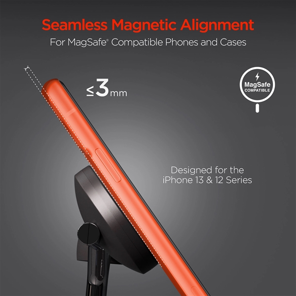 HyperGear MaxCharge 3-In-1 MagSafe Wireless Charging Stand - HyperGear MaxCharge 3-In-1 MagSafe Wireless Charging Stand - Image 3 of 9