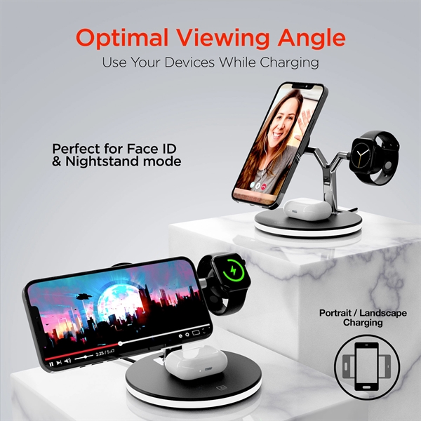 HyperGear MaxCharge 3-In-1 MagSafe Wireless Charging Stand - HyperGear MaxCharge 3-In-1 MagSafe Wireless Charging Stand - Image 5 of 9