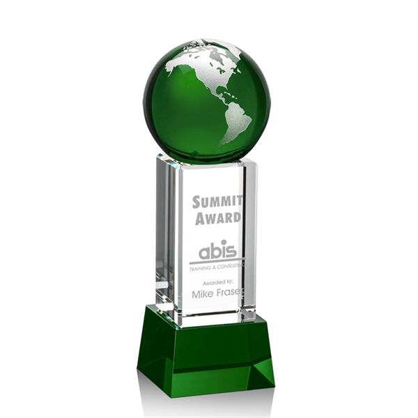 Luz Globe Award on Base - Green/Silver