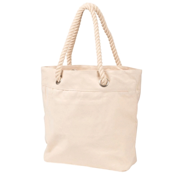 14 oz. Heavy-duty Cotton Canvas Tote Bag w/ Rope Handle - 14 oz. Heavy-duty Cotton Canvas Tote Bag w/ Rope Handle - Image 3 of 4
