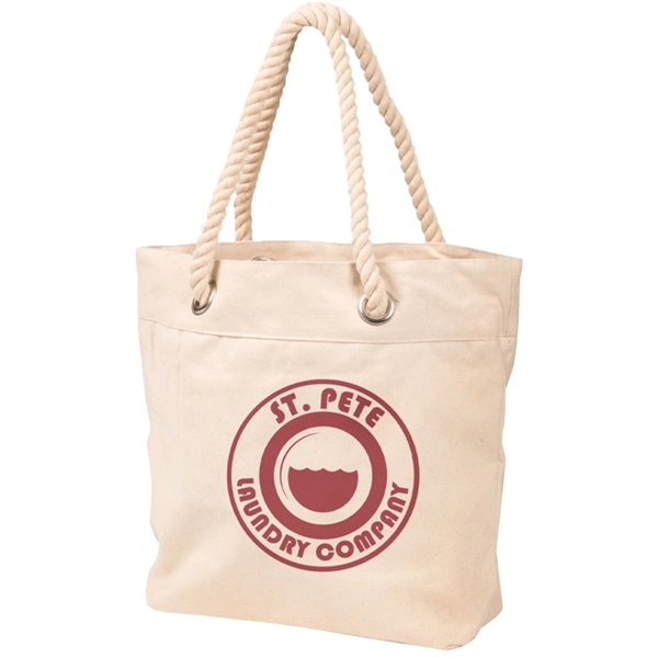 14 oz. Heavy-duty Cotton Canvas Tote Bag w/ Rope Handle - 14 oz. Heavy-duty Cotton Canvas Tote Bag w/ Rope Handle - Image 2 of 4