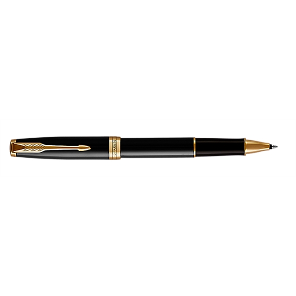 Parker Sonnet Lacquered Black Rollerball Pen With Gold Trim - Parker Sonnet Lacquered Black Rollerball Pen With Gold Trim - Image 0 of 1