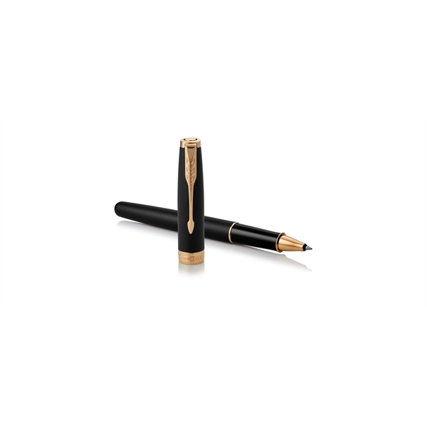 Sonnet Matte Lacquered Black Rollerball Pen With Gold Trim - Sonnet Matte Lacquered Black Rollerball Pen With Gold Trim - Image 2 of 3