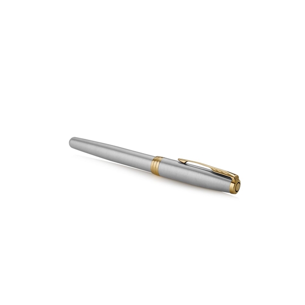 Parker Sonnet Stainless Steel Rollerball Pen/ Gold Trim - Parker Sonnet Stainless Steel Rollerball Pen/ Gold Trim - Image 1 of 2