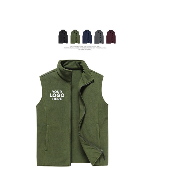 Men's Fleece Vest With Zipper Pockets - Men's Fleece Vest With Zipper Pockets - Image 0 of 2
