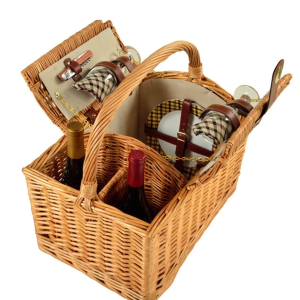 Folding Picnic Basket with Lid - Folding Picnic Basket with Lid - Image 0 of 3