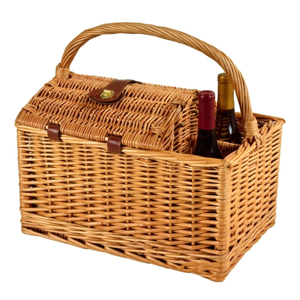 Folding Picnic Basket with Lid - Folding Picnic Basket with Lid - Image 1 of 3