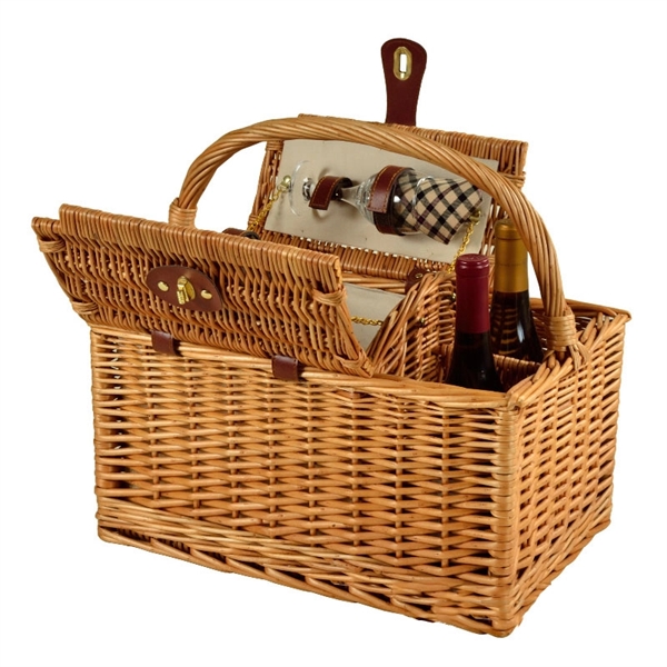 Folding Picnic Basket with Lid - Folding Picnic Basket with Lid - Image 3 of 3