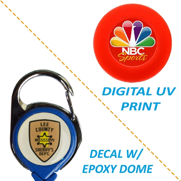 One button Recovery Oval Carabiner Badge Reel w/ Plain Back - One button Recovery Oval Carabiner Badge Reel w/ Plain Back - Image 2 of 4