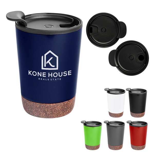 10Oz. Stainless Steel Zoe Tumbler With Cork Base - 10Oz. Stainless Steel Zoe Tumbler With Cork Base - Image 0 of 12