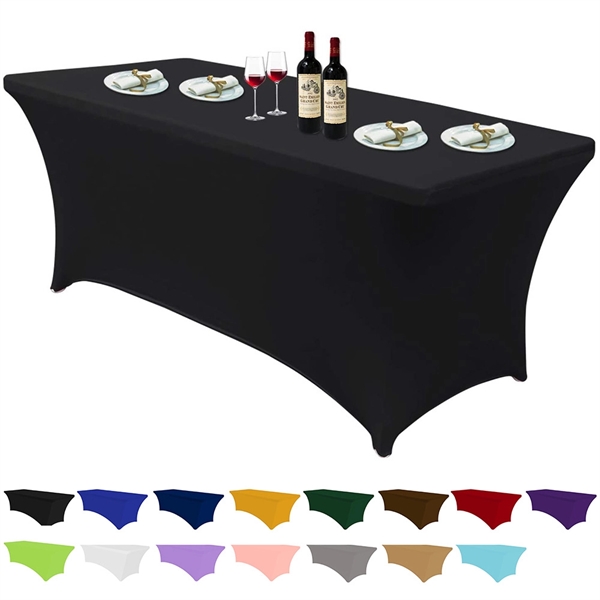 6ft Spandex Table Cloth Fitted Cover - 6ft Spandex Table Cloth Fitted Cover - Image 0 of 3