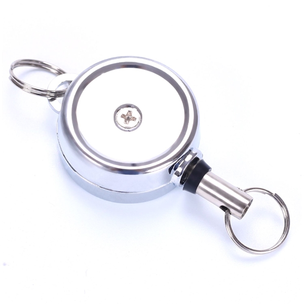 Metal Zinc Alloy Round Badge Reel w/ Keyring - Metal Zinc Alloy Round Badge Reel w/ Keyring - Image 6 of 7