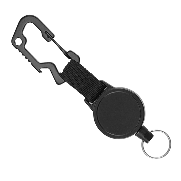 Outdoor Carabiner Round Badge Reel w/ Keyring - Outdoor Carabiner Round Badge Reel w/ Keyring - Image 2 of 2