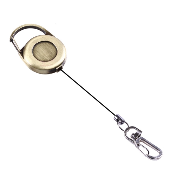 Outdoor Zinc Alloy Round Carabiner Badge Reel w/ Lobster - Outdoor Zinc Alloy Round Carabiner Badge Reel w/ Lobster - Image 1 of 4