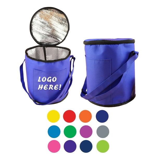 Non-Woven Round Cooler Bag - Non-Woven Round Cooler Bag - Image 0 of 5