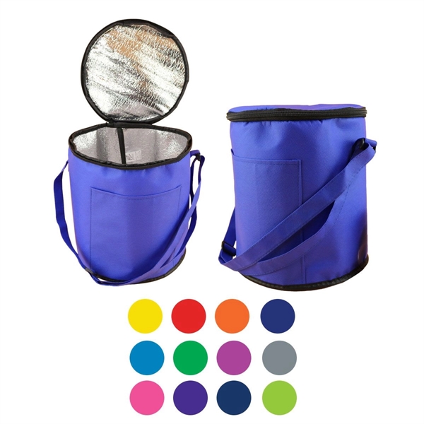Non-Woven Round Cooler Bag - Non-Woven Round Cooler Bag - Image 1 of 5