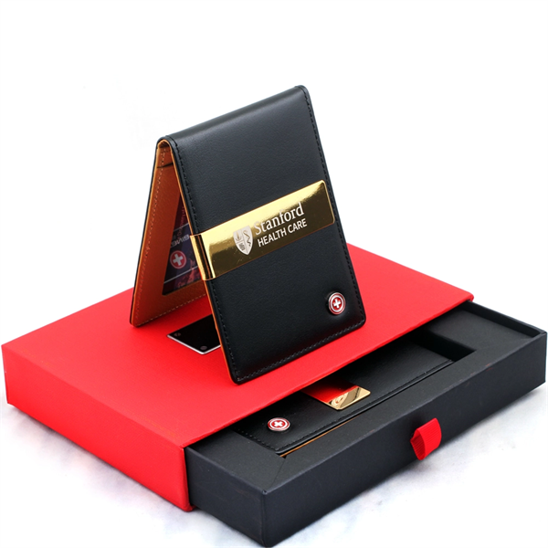 Premium 24K Gold Money Clip Leater Wallet Corporate Gift - Premium 24K Gold Money Clip Leater Wallet Corporate Gift - Image 0 of 5