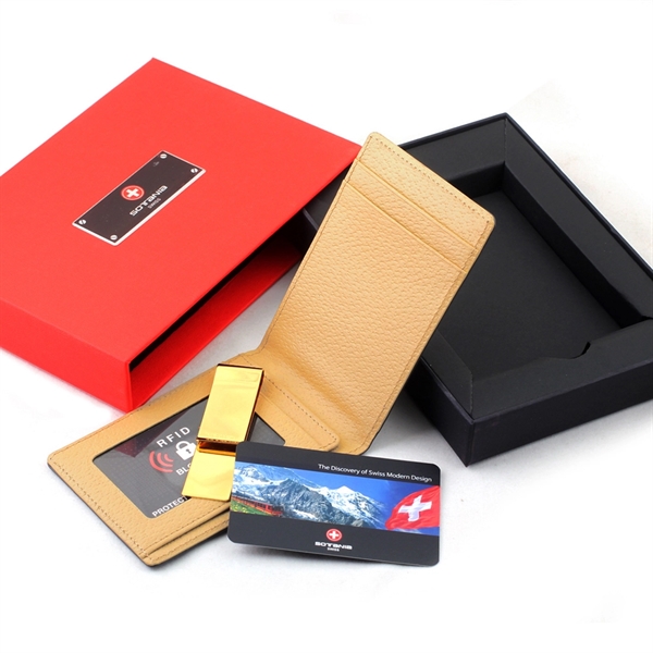 Premium 24K Gold Money Clip Leater Wallet Corporate Gift - Premium 24K Gold Money Clip Leater Wallet Corporate Gift - Image 2 of 5