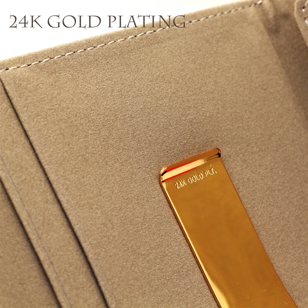 Premium 24K Gold Money Clip Leater Wallet Corporate Gift - Premium 24K Gold Money Clip Leater Wallet Corporate Gift - Image 4 of 5