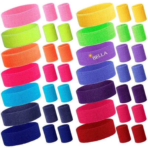 Sweatband Sports Headband Wristband Set - Sweatband Sports Headband Wristband Set - Image 0 of 18