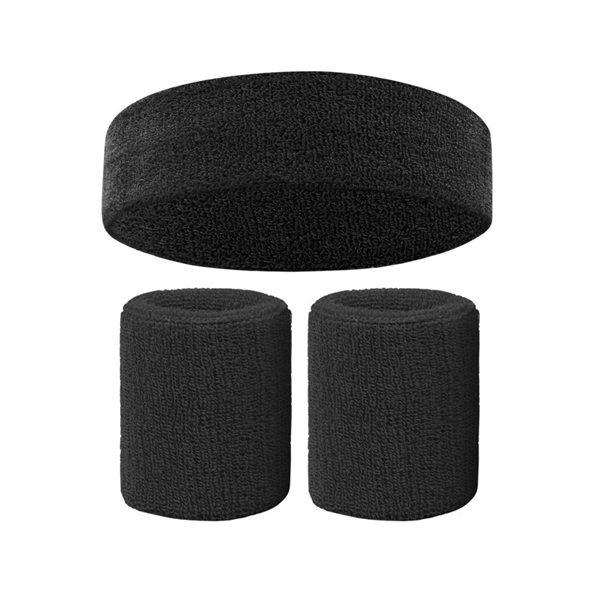 Sweatband Sports Headband Wristband Set - Sweatband Sports Headband Wristband Set - Image 3 of 18