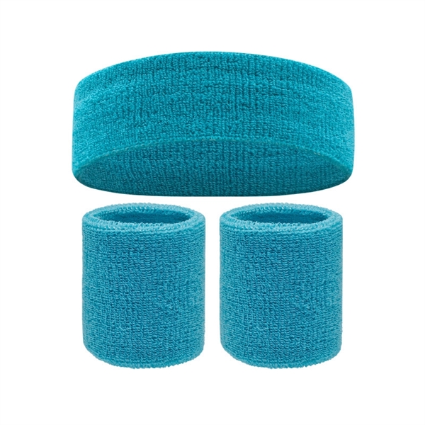 Sweatband Sports Headband Wristband Set - Sweatband Sports Headband Wristband Set - Image 4 of 18