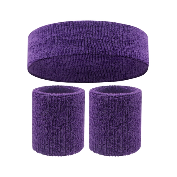 Sweatband Sports Headband Wristband Set - Sweatband Sports Headband Wristband Set - Image 7 of 18