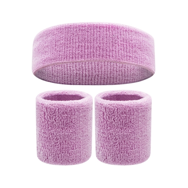 Sweatband Sports Headband Wristband Set - Sweatband Sports Headband Wristband Set - Image 12 of 18
