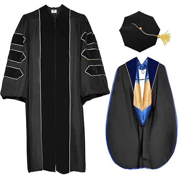 Doctoral Graduation Gown, Hood and Tam 8 Sided - Doctoral Graduation Gown, Hood and Tam 8 Sided - Image 5 of 9