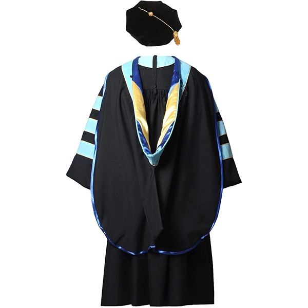 Doctoral Graduation Gown, Hood and Tam 8 Sided - Doctoral Graduation Gown, Hood and Tam 8 Sided - Image 8 of 9