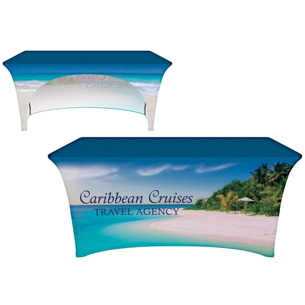 6' Customized Open Back Stretch Style Table Cover - 6' Customized Open Back Stretch Style Table Cover - Image 0 of 10